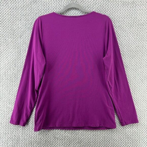 Boden Top Women US14 Purple Jersey Stretch V-Neck Long‎ Sleeves Basics Casual - Picture 6 of 11